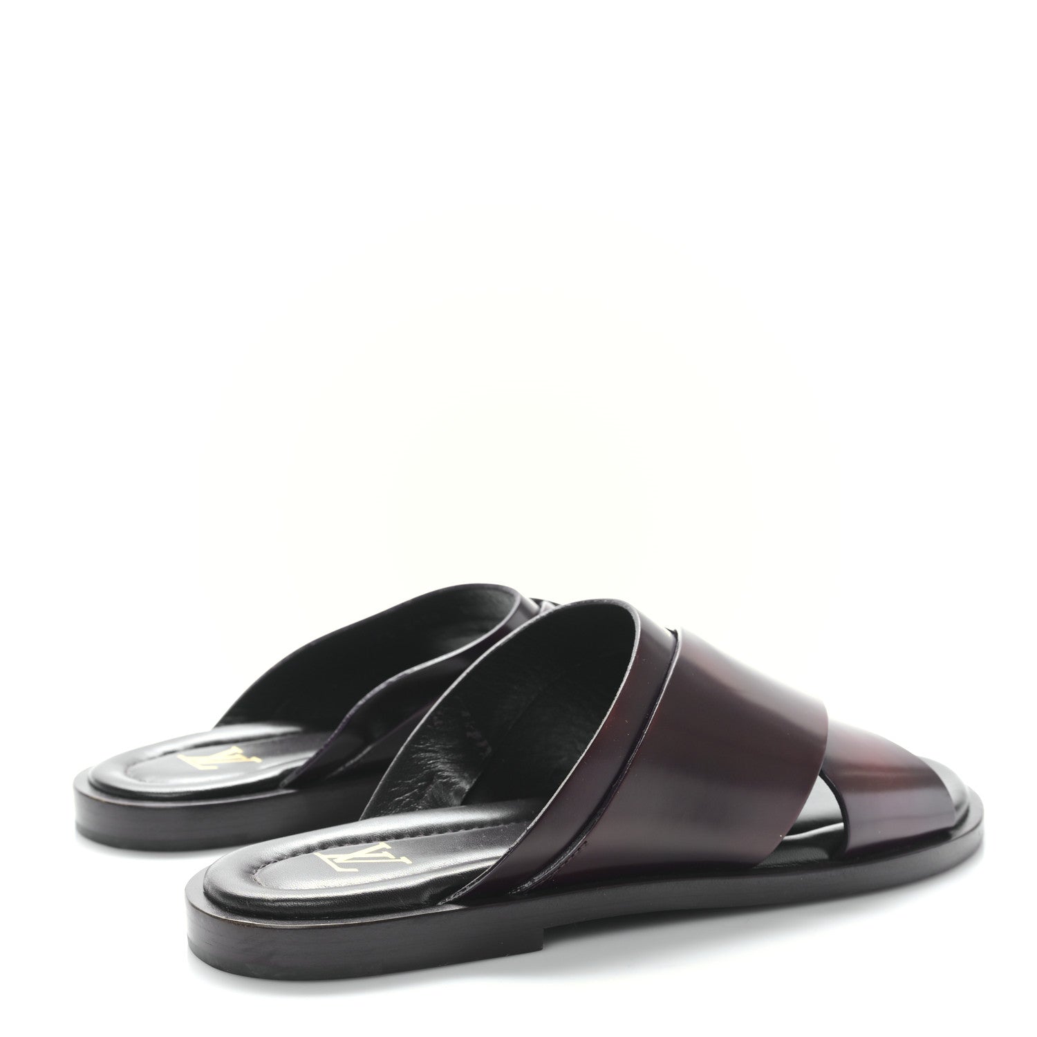 Louis Vuitton Calfskin Criss Cross Men Sandals 8 Burgundy 4 of 9