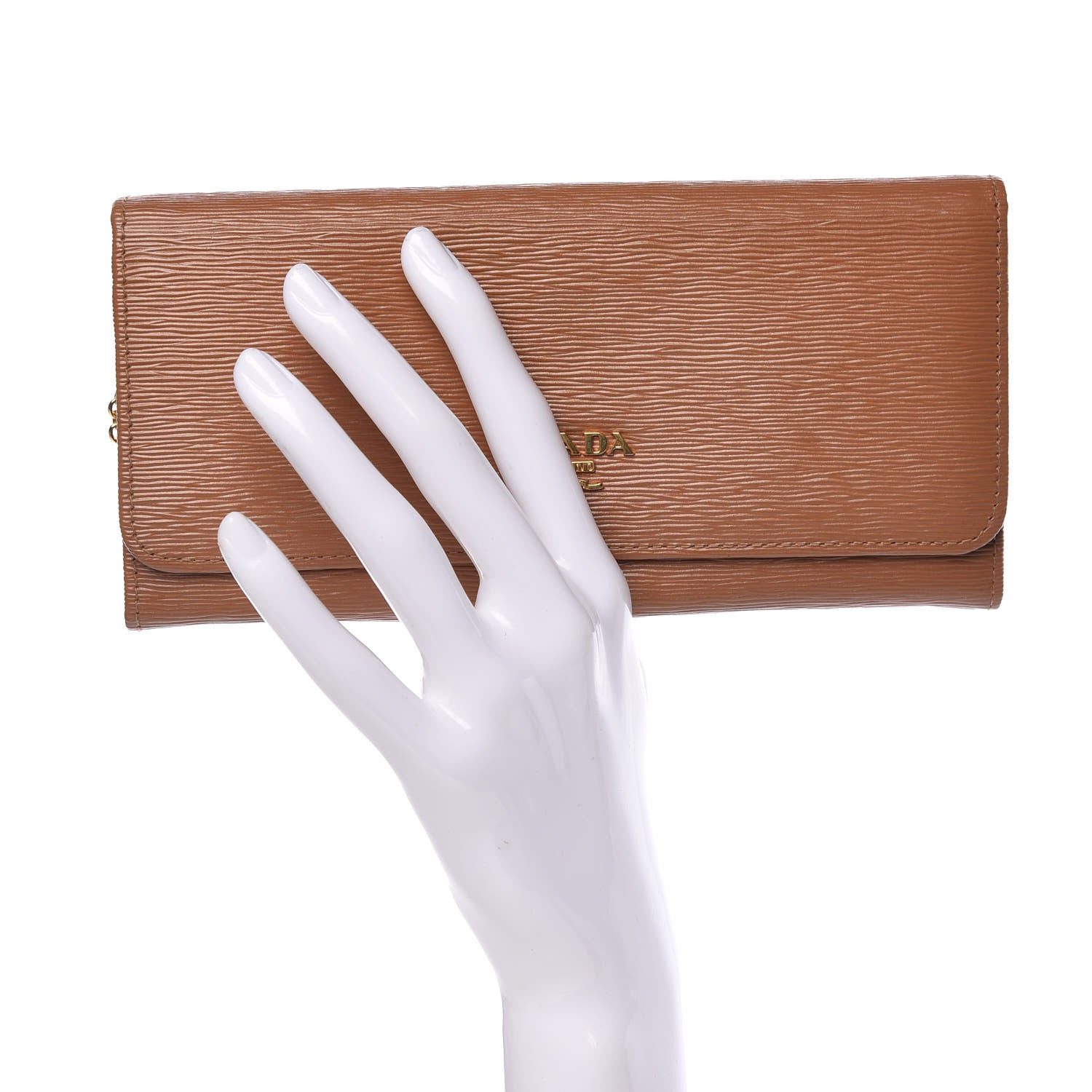 Prada Vitello Move Continental Flap Wallet Caramel 2 of 9