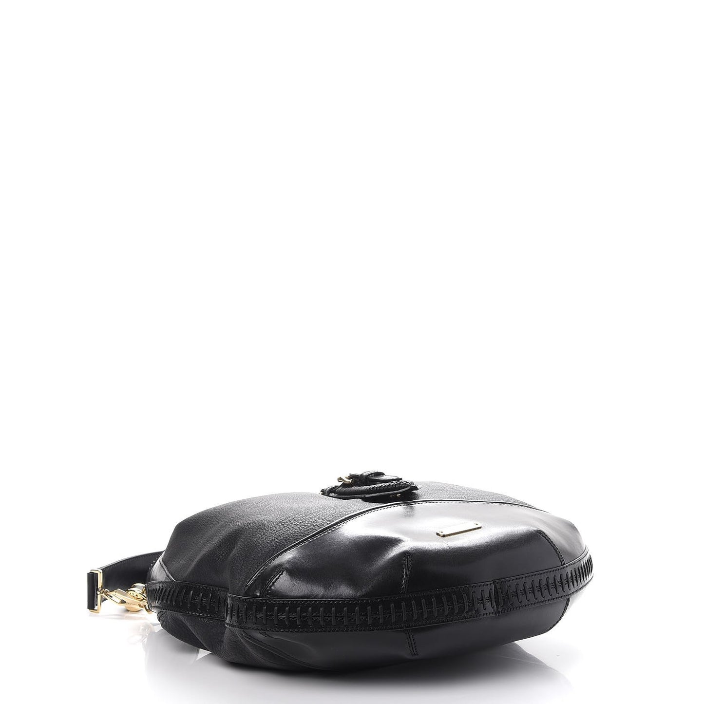 Grained Calfskin Medium Parade Hobo Black