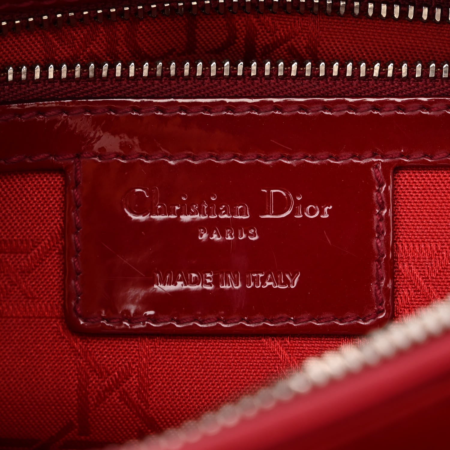 Christian Dior Patent Cannage Medium Lady Dior Red 6 of 14