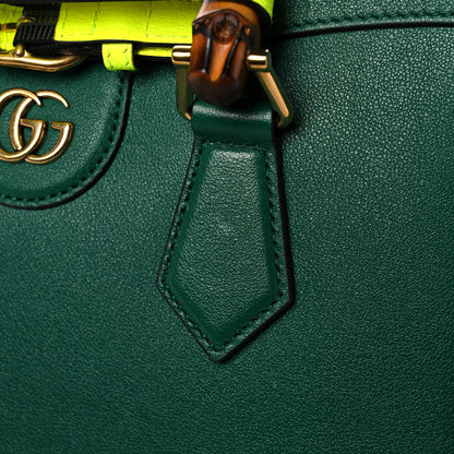 Gucci Wonka Grain Calfskin Small Diana Tote Bag Green Yellow Fluo 11 of 11