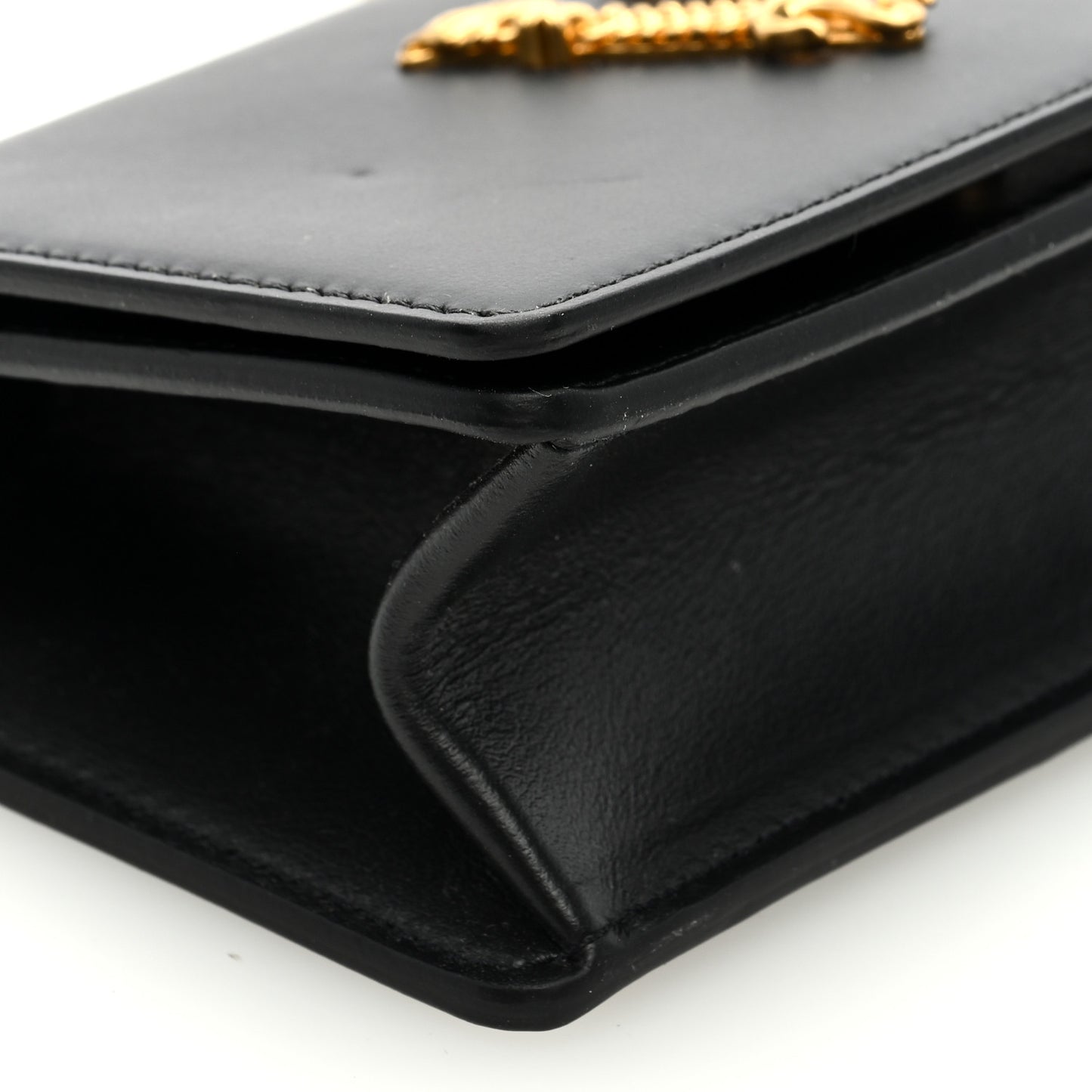 Vitello Mini Virtus Chain Clutch Black