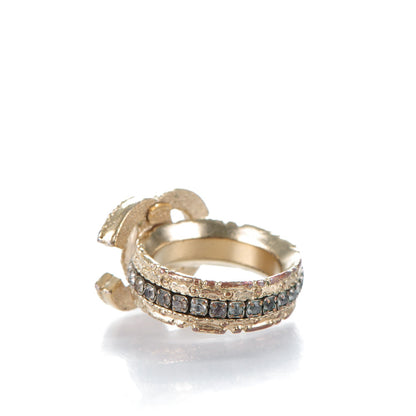 Chanel Paris Byzance Crystal CC Ring 6.5 Gold 3 of 8