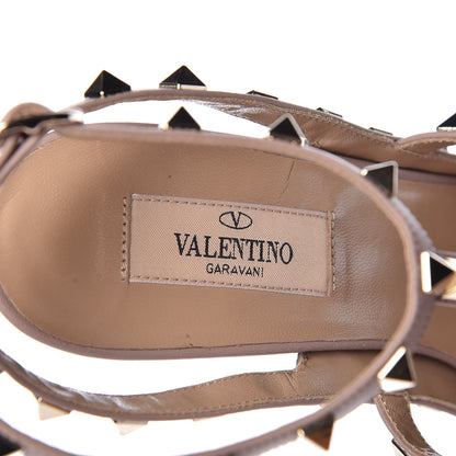 Valentino Garavani Patent Nappa Rockstud Ankle Strap 100mm Pumps 39 Light Stone Poudre 7 of 11