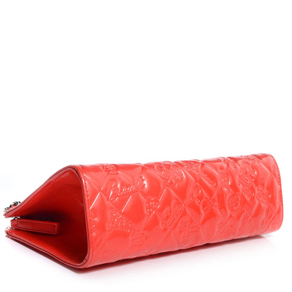 Chanel Patent Calfskin Lucky Symbols Pochette Light Red 4 of 7