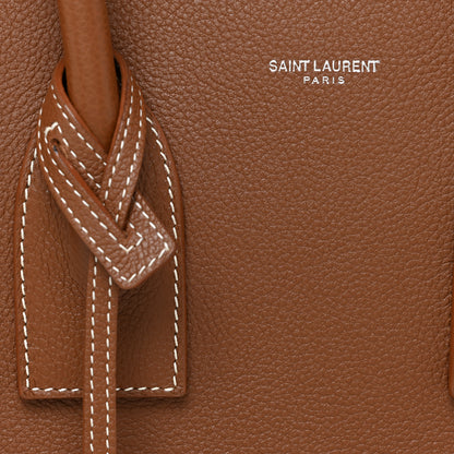Saint Laurent Grained Calfskin Topstitch Small Sac De Jour Cognac 10 of 13