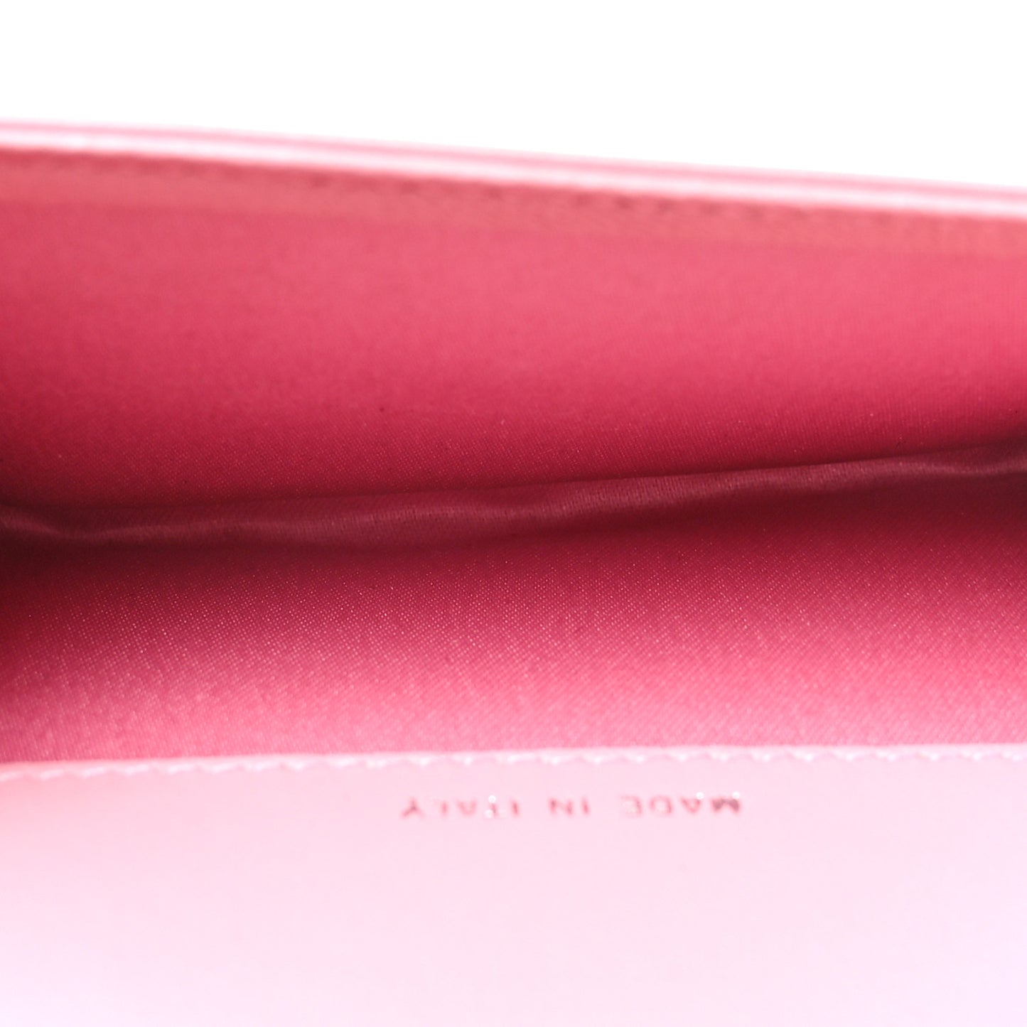 Lambskin Camellia Embossed Flap Card Holder Light Pink