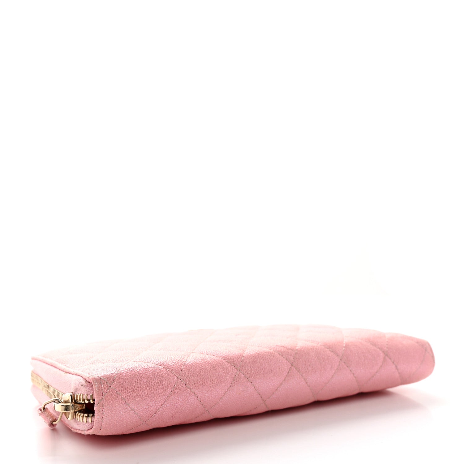 Chanel Iridescent Caviar Quilted Large Zip Around Organizer Wallet Pink 4 of 19