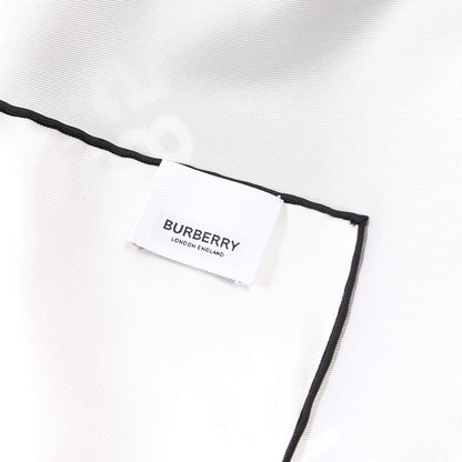 Burberry Silk Horseferry Print Scarf Black White 7 of 7
