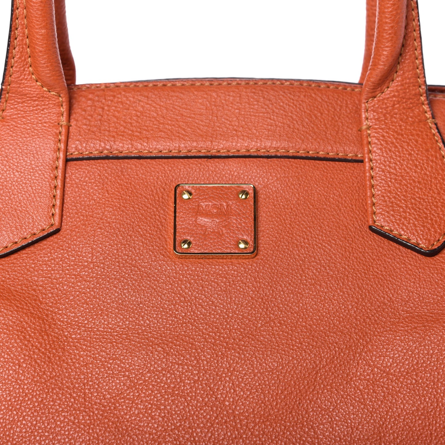 Grained Calfskin Tote Orange