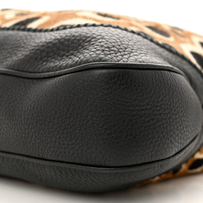 Gucci Calf Hair Leopard Print Medium New Jackie Shoulder Bag Tobacco 9 of 11