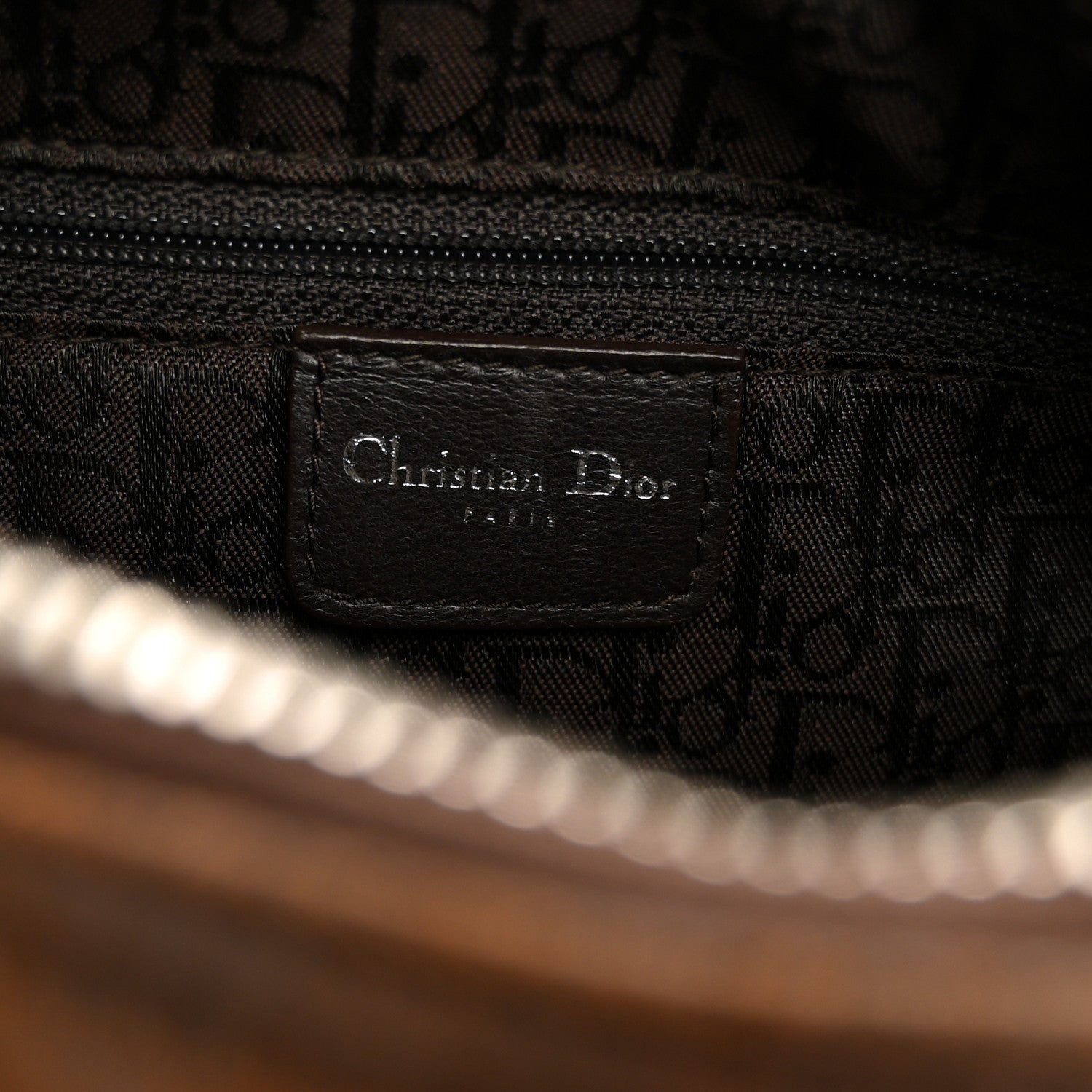 Christian Dior Suede Shearling Flight East West Bag Brown Beige 6 of 10
