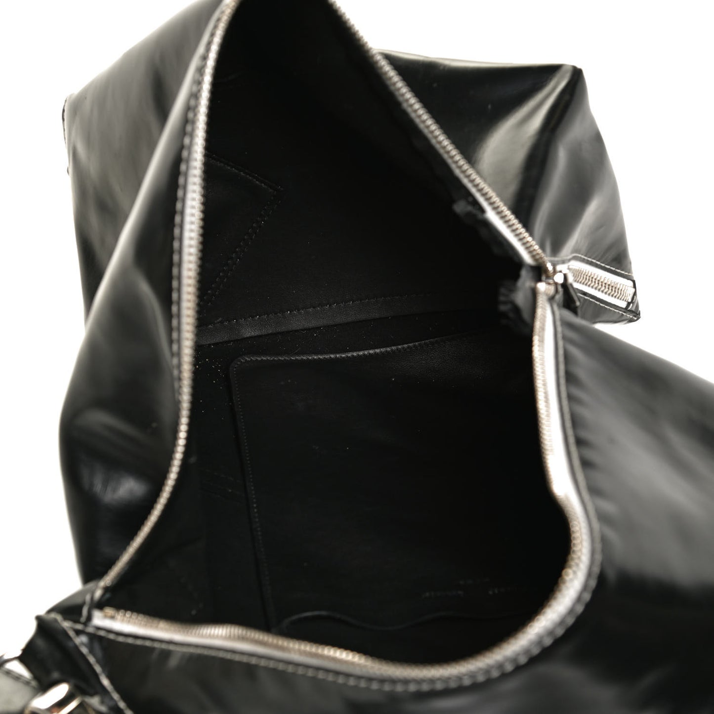 Calfskin Large Cire Zip Hobo Black