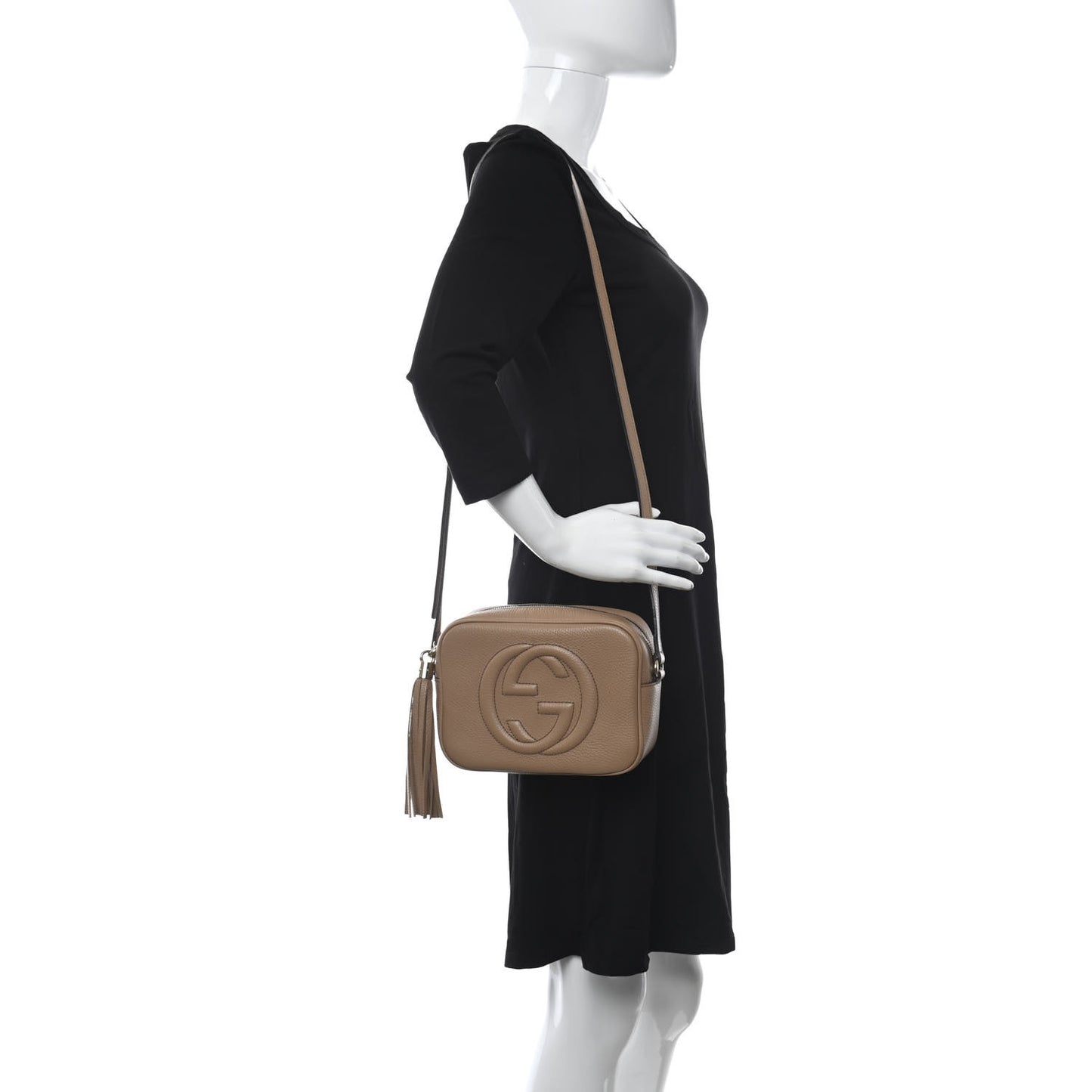 Pebbled Calfskin Small Soho Disco Bag Camelia