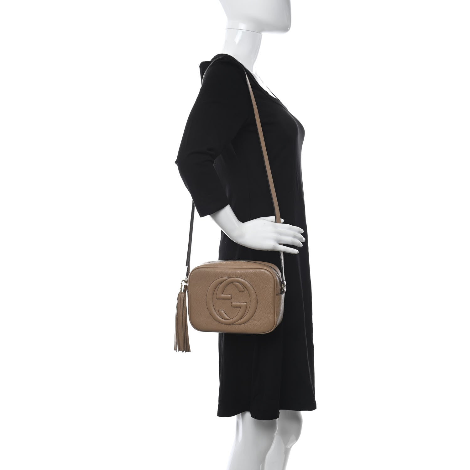 Gucci Pebbled Calfskin Small Soho Disco Bag Camelia 2 of 12