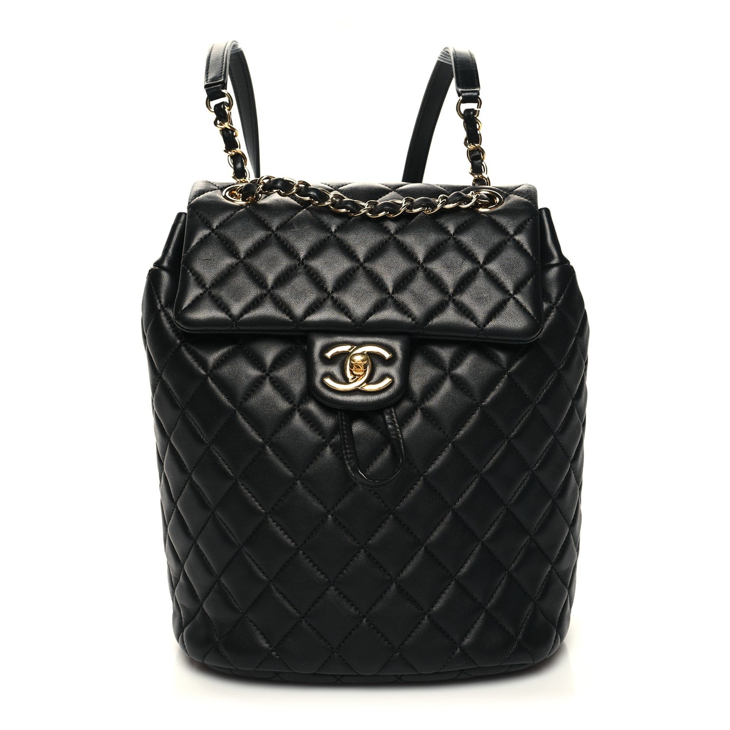 Lambskin Quilted Small Urban Spirit Backpack Black