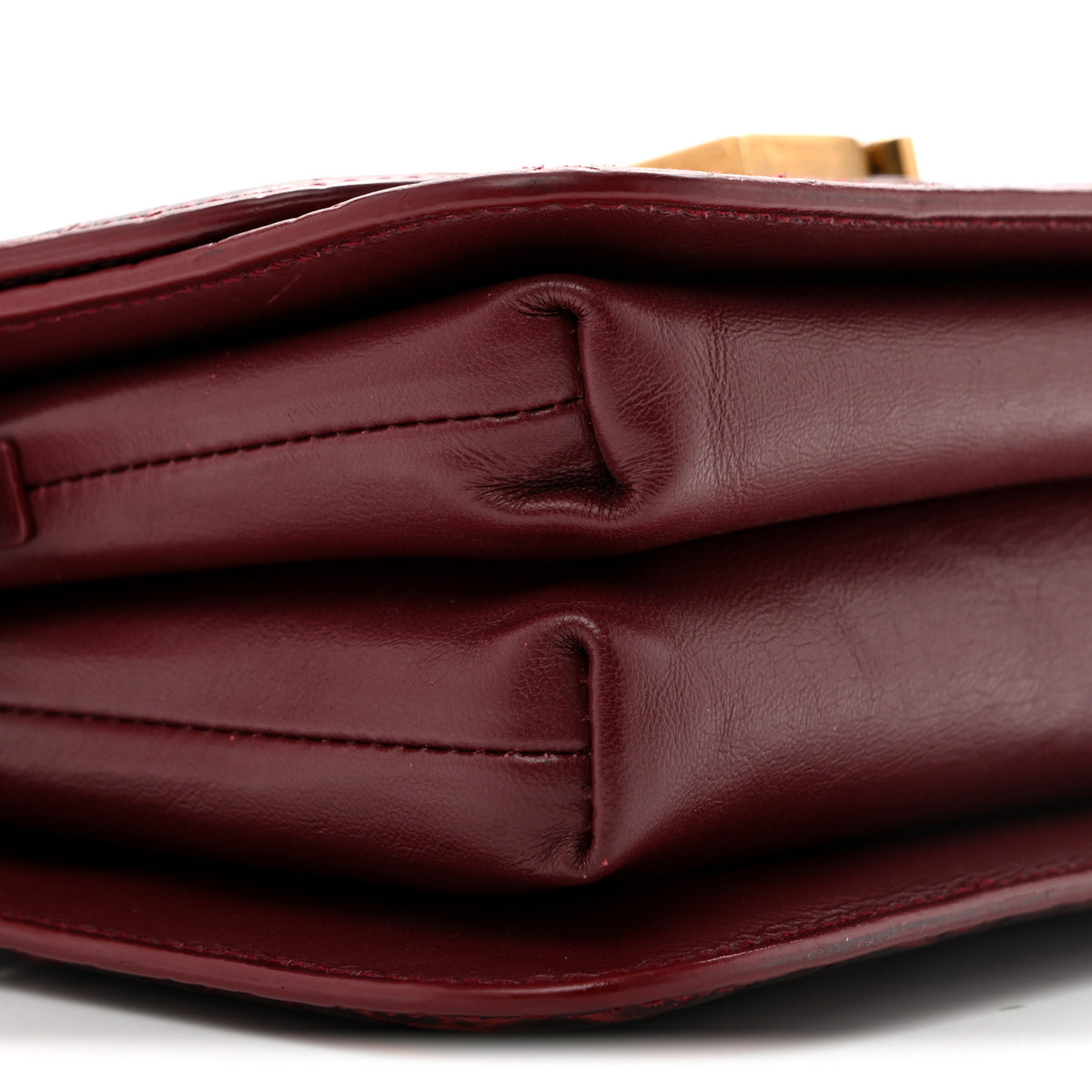 Balenciaga Shiny Calfskin Crocodile Embossed Small B Crossbody Bag Dark Red 8 of 11