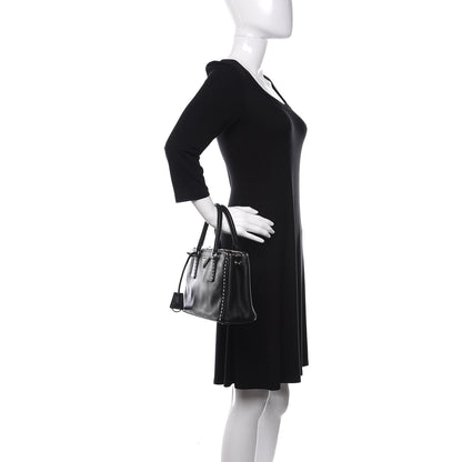 Prada City Calf Mini Hand Stitched Galleria Double Zip Tote Black 3 of 11