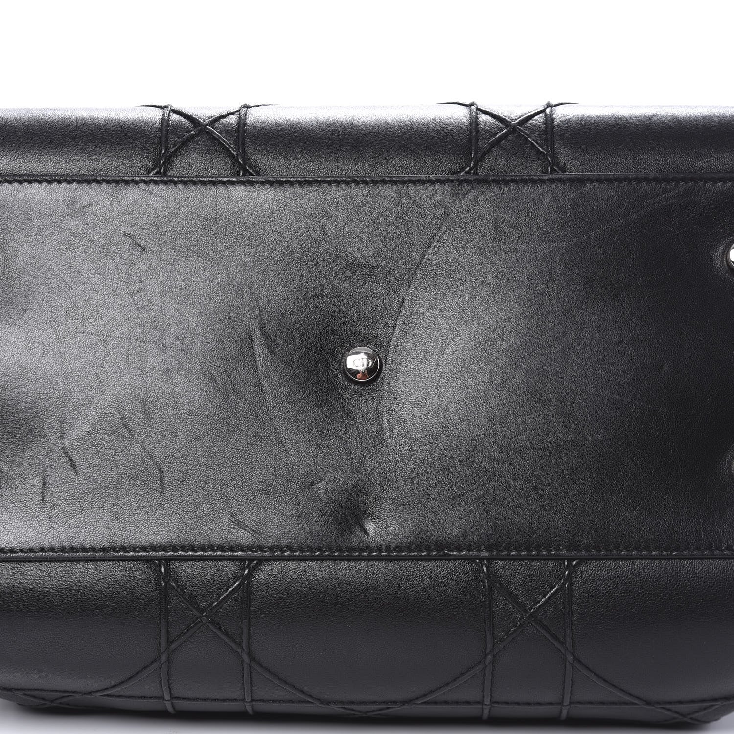 Christian Dior Lambskin Cannage Granville Polochon Black 10 of 11
