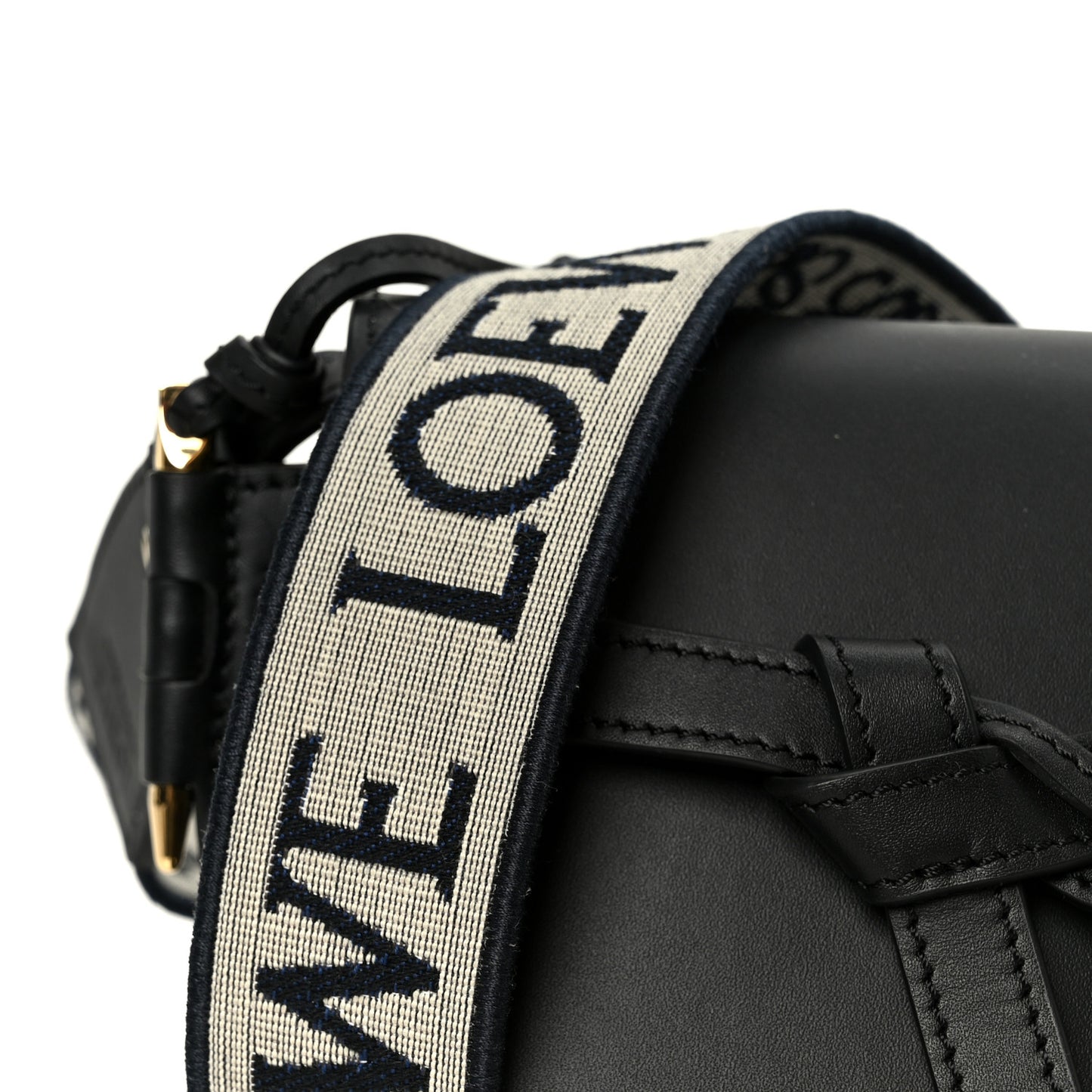 Calfskin Jacquard Mini Gate Dual Bag Black