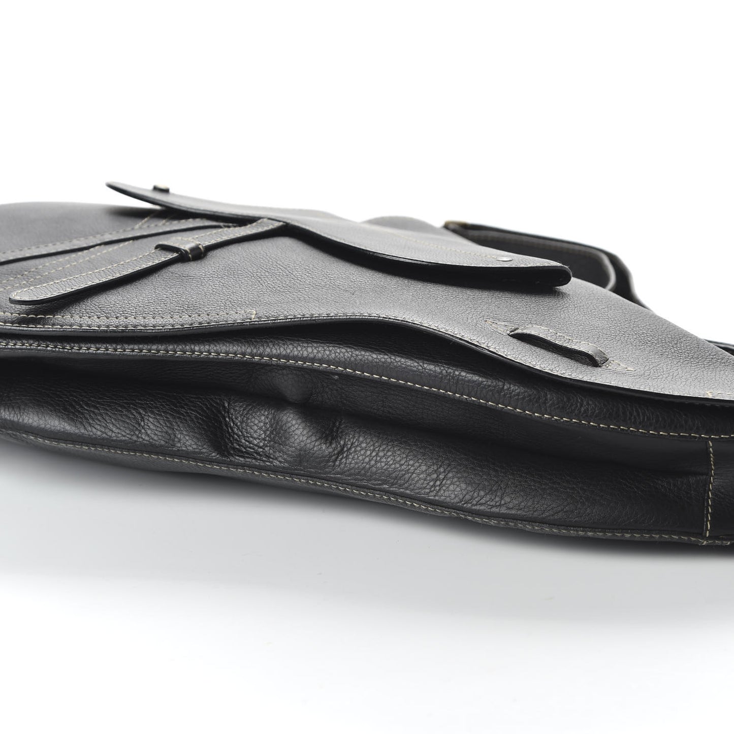 Calfskin Baudrier Saddle Bag Black