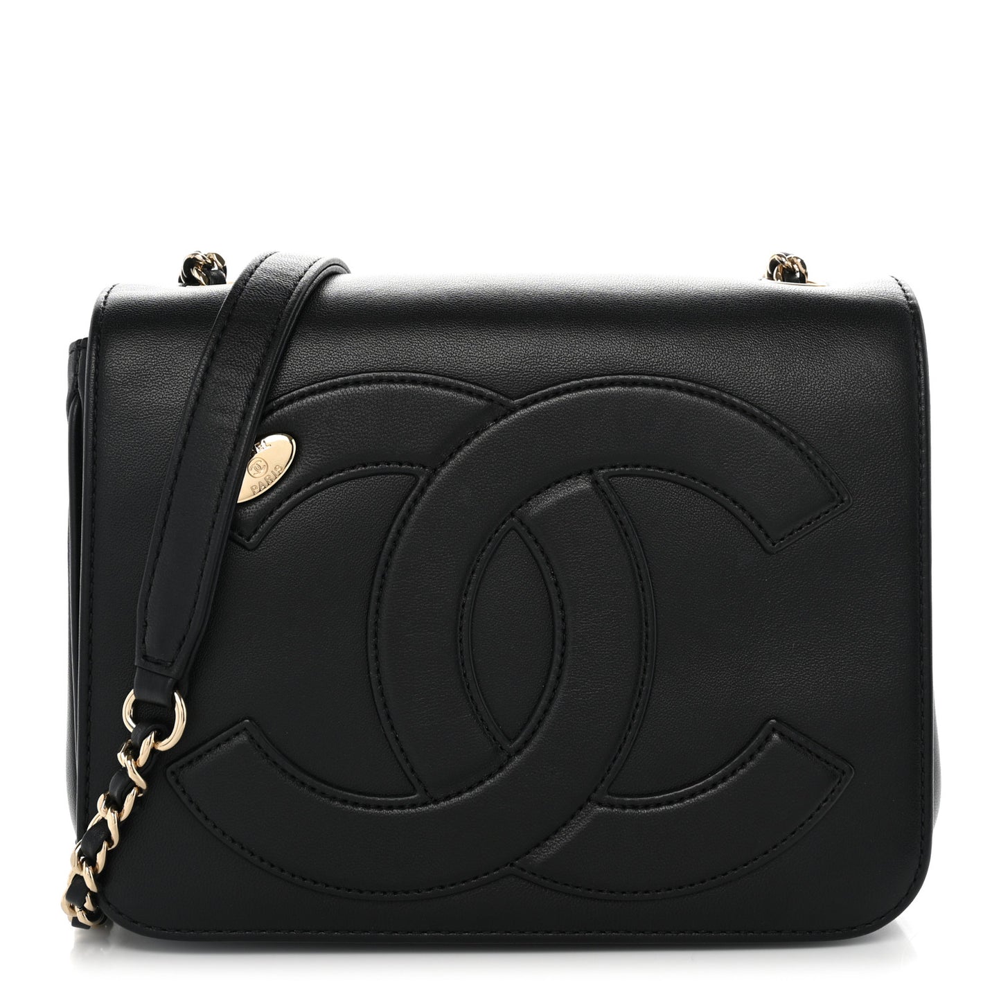 Lambskin CC Mania Flap Bag Black