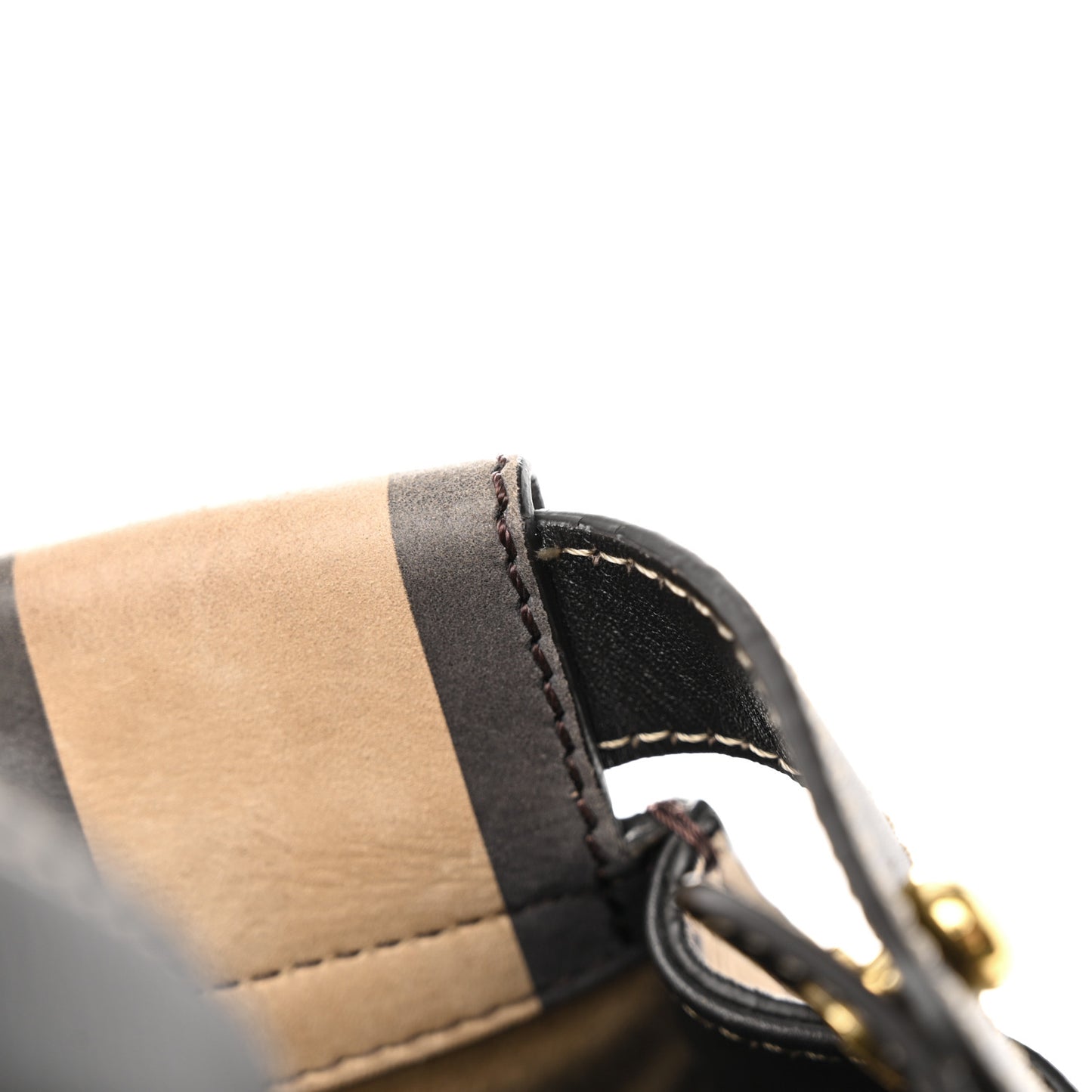 Vitello Nabuk Seta Pequin Medium Peekaboo Iconic Satchel Tobacco Moro Ebano
