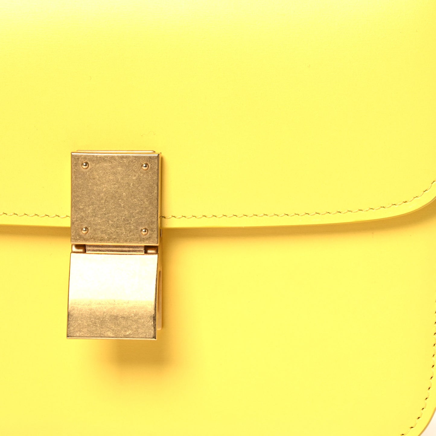 Box Calfskin Teen Classic Box Flap Bag Yellow