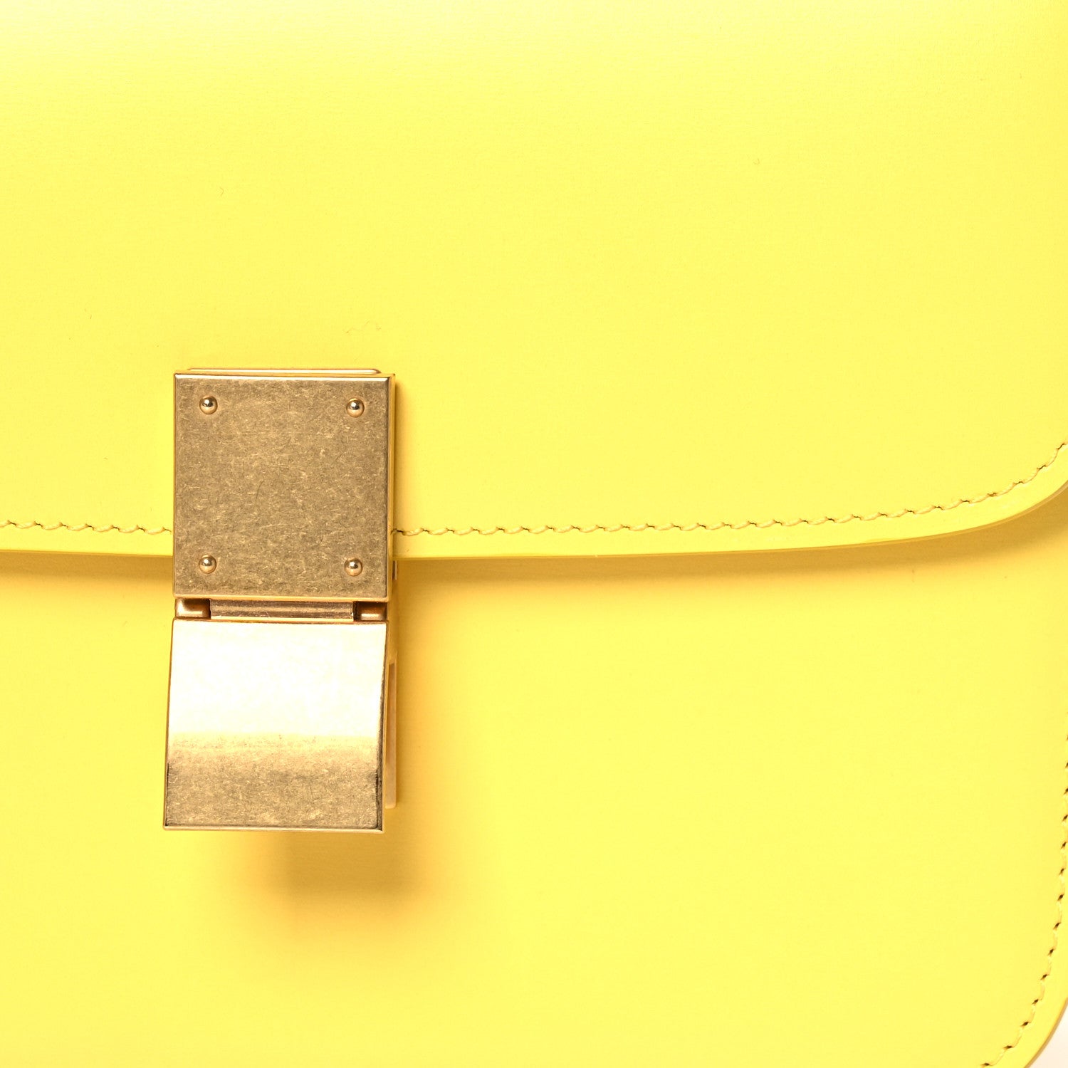 Celine Box Calfskin Teen Classic Box Flap Bag Yellow 9 of 15