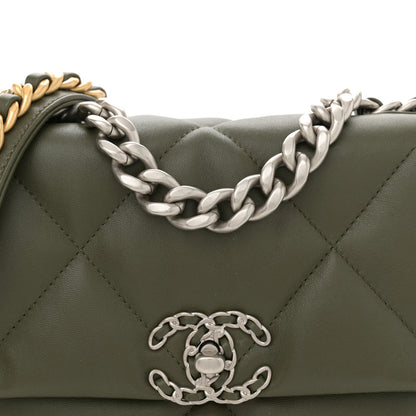 Chanel Lambskin Quilted Medium Chanel 19 Flap Khaki 8 of 10