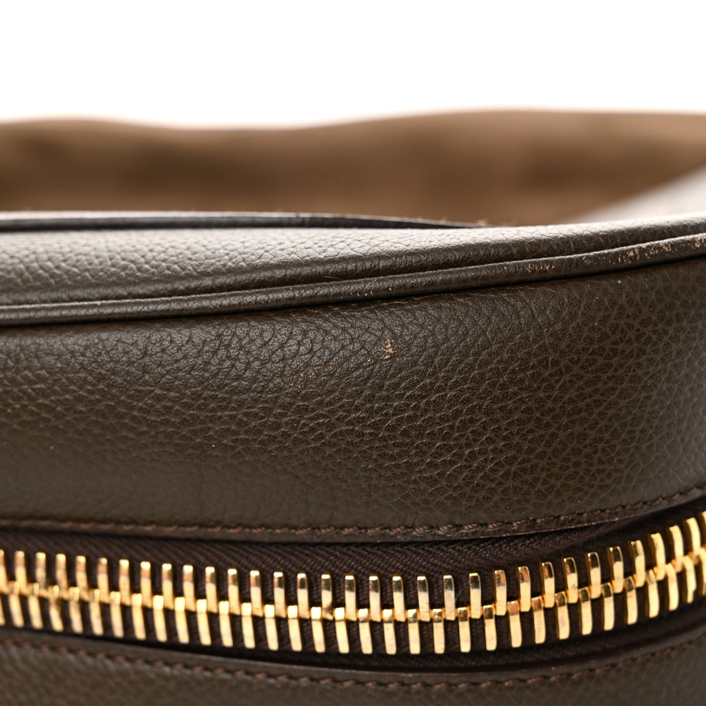 Grained Calfskin Large Jennifer Crossbody Bag Brown