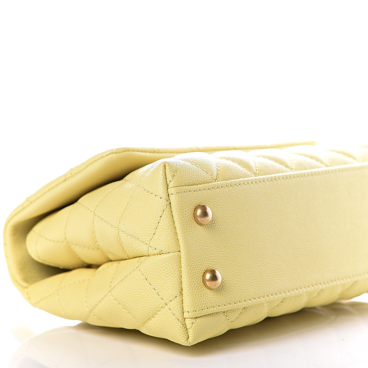 Chanel Caviar Quilted Mini Coco Handle Flap Yellow 7 of 10