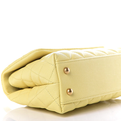 Chanel Caviar Quilted Mini Coco Handle Flap Yellow 7 of 10