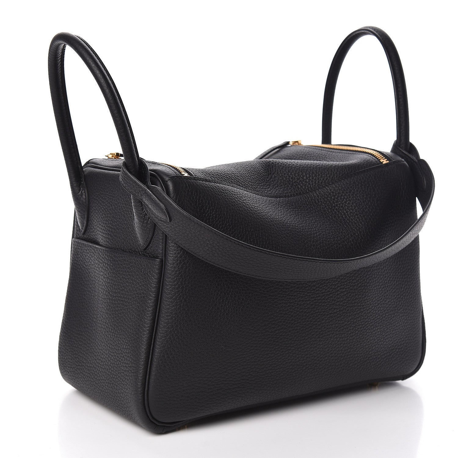 Hermes Taurillon Clemence Lindy 30 Black 3 of 10
