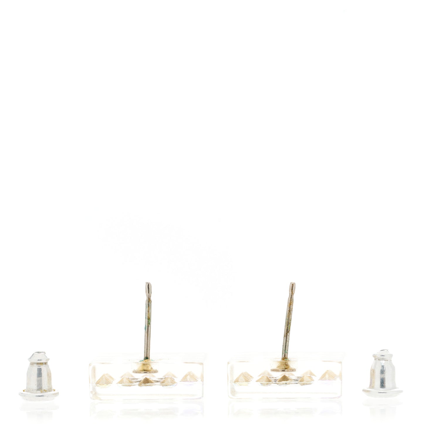 Resin Crystal CC Square Earrings Multi