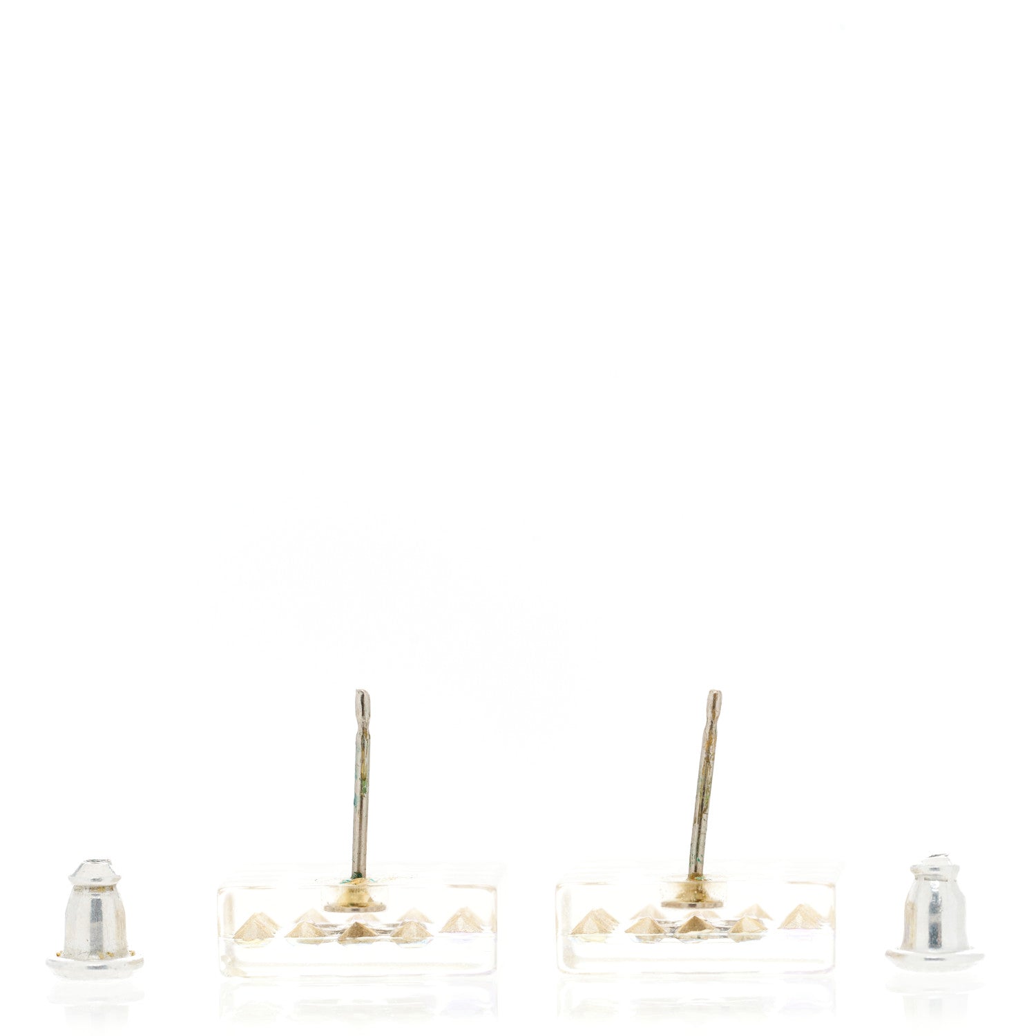 Chanel Resin Crystal CC Square Earrings Multi 3 of 4