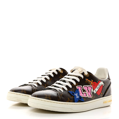 Louis Vuitton Calfskin Monogram LV Black Heart Sneakers 39 Cacao 3 of 9
