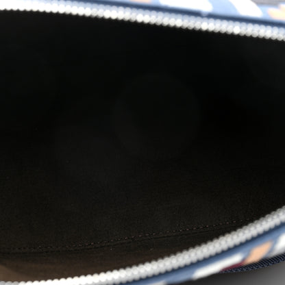 Fendi Yarn Canvas FF Multicolor Embroidered Chinese Valentines Small Melon Bag Blue 5 of 10