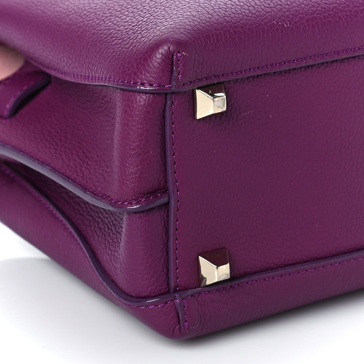 MCM Grained Calfskin Mini Milla Tote Purple 6 of 7