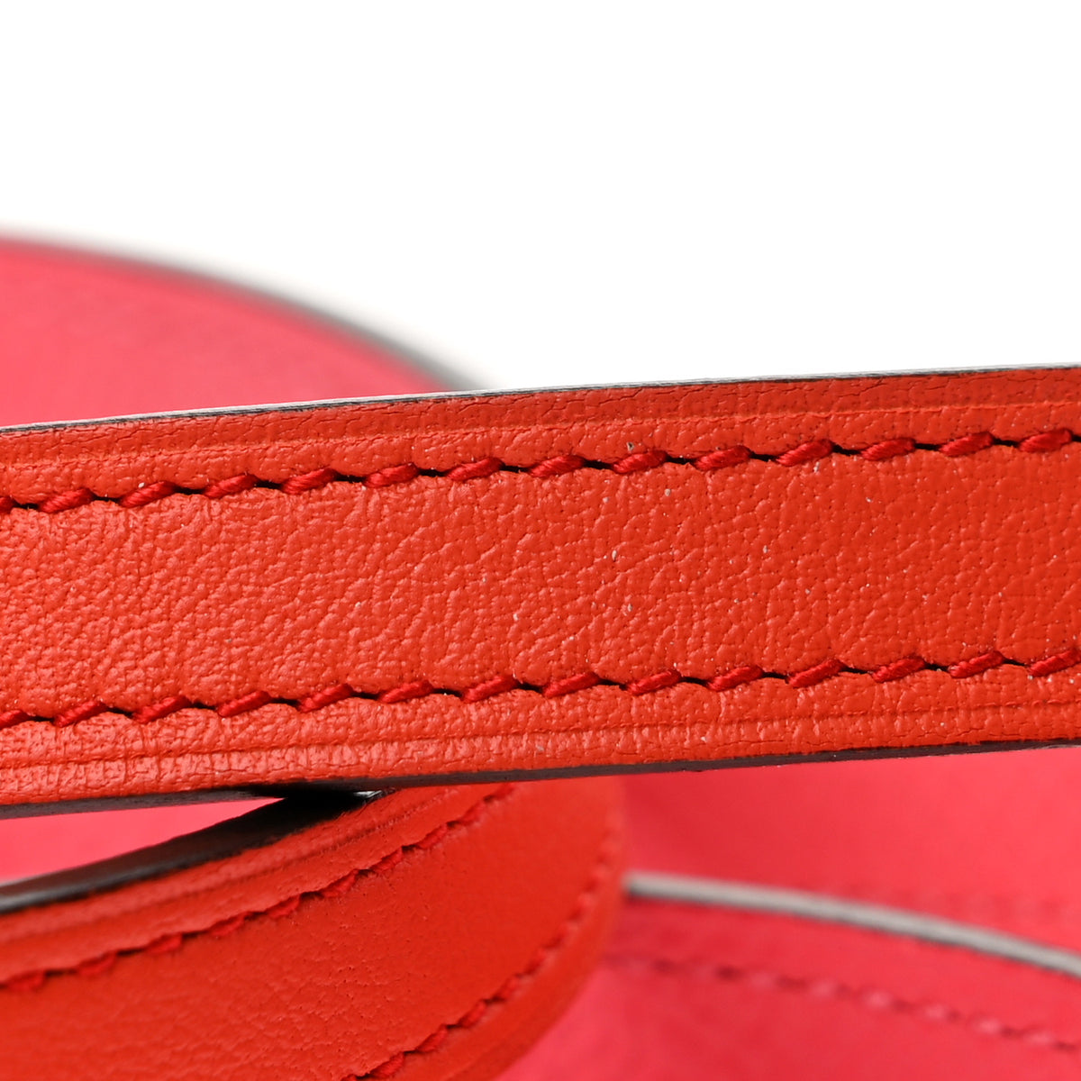 Hermes Swift Epsom 13mm Belt Strap 85 34 Orange Poppy Rose Azalee 6 of 6