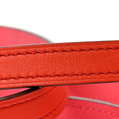 Hermes Swift Epsom 13mm Belt Strap 85 34 Orange Poppy Rose Azalee 6 of 6