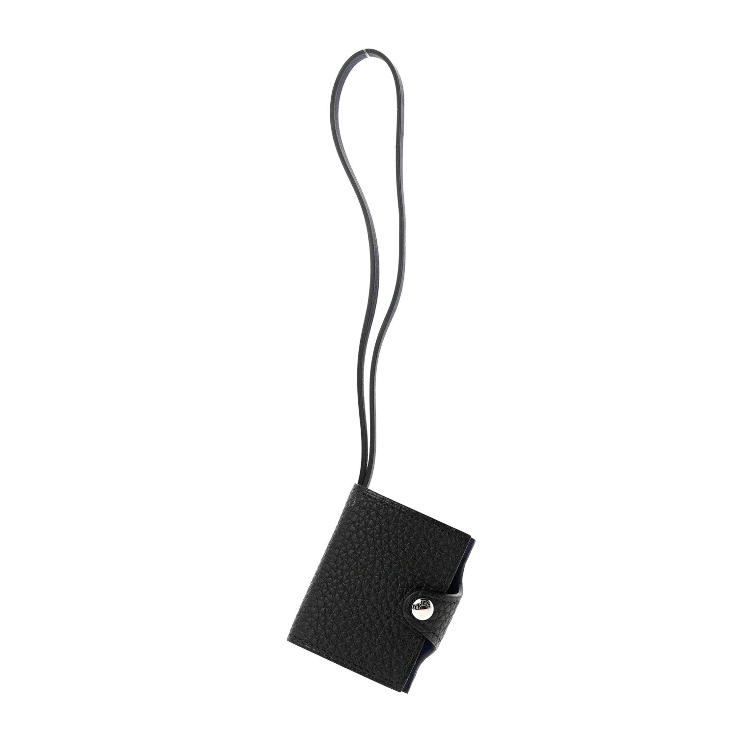 Hermes Togo Swift Verso Ulysse Nano Bag Charm Black Bleu Saphir 1 of 4