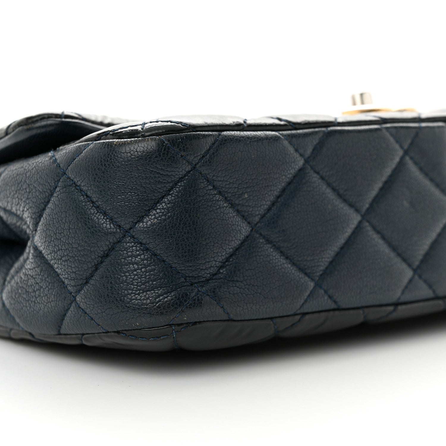 Chanel Patent Goatskin Quilted Medium CC Eyelet Flap Blue 9 of 12