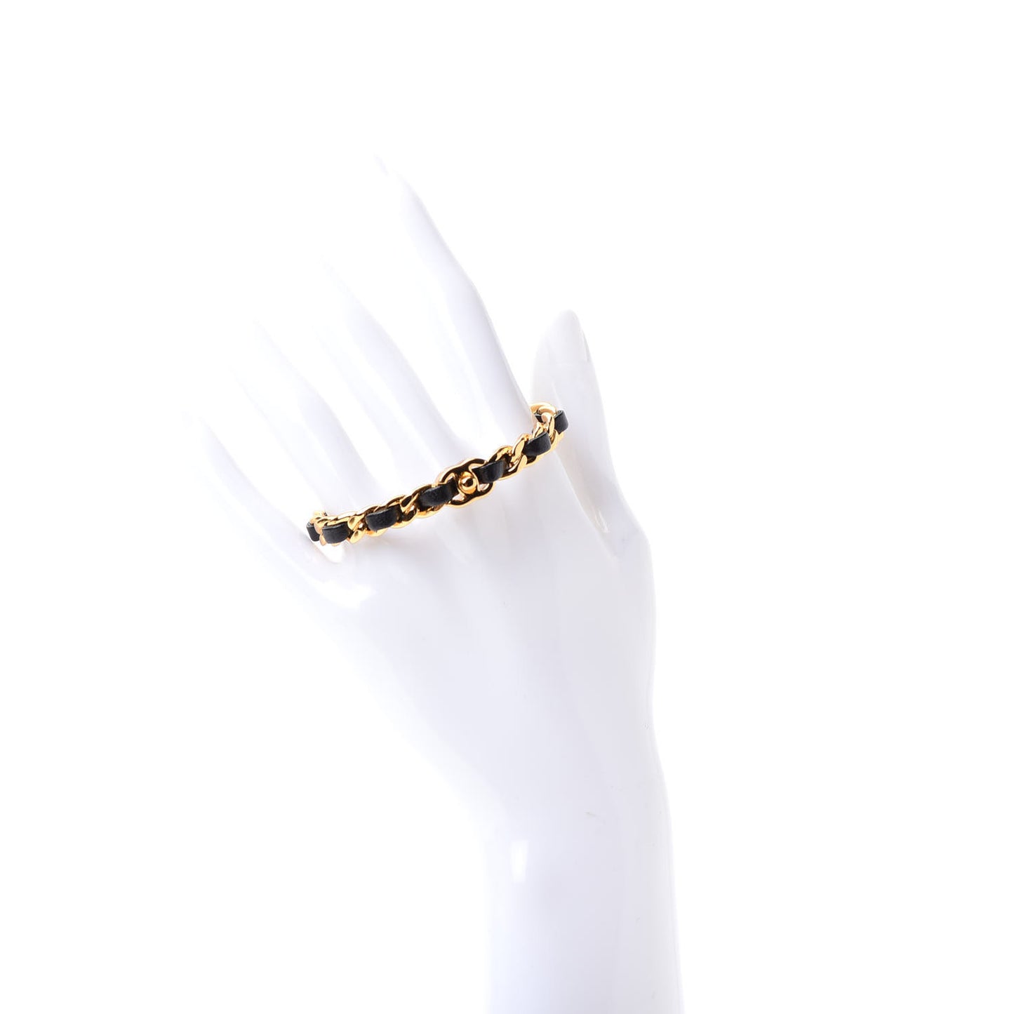 Lambskin More Is More Cuff Bracelet Black Gold