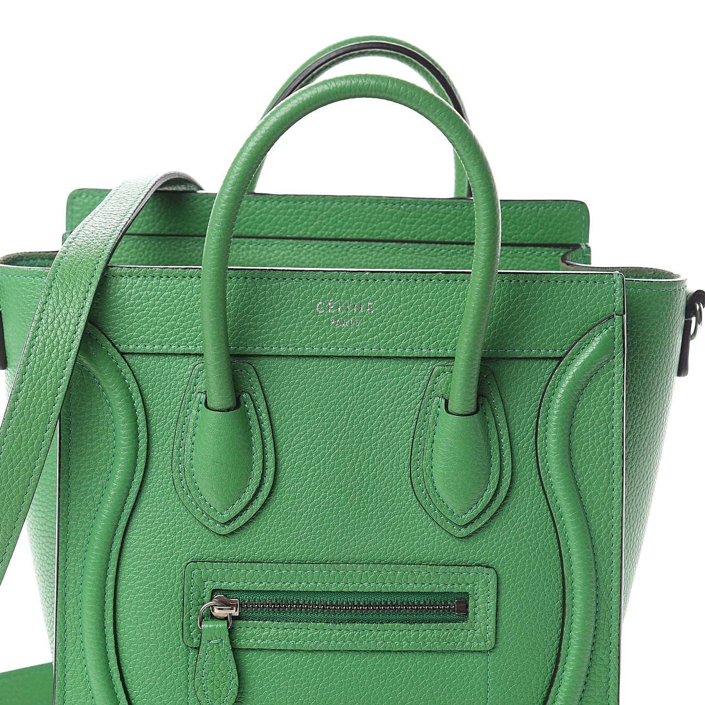 Drummed Calfskin Nano Luggage Mint