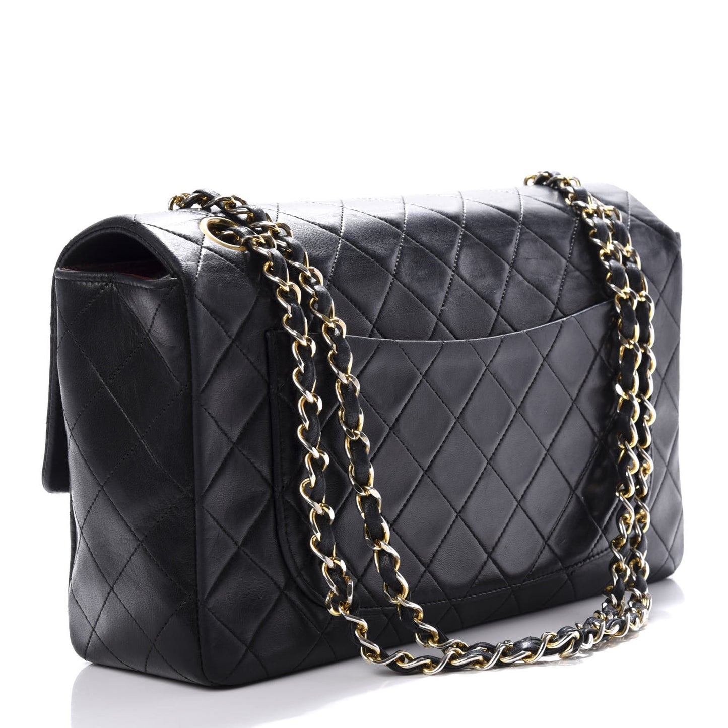Lambskin Quilted Medium Single Flap Black