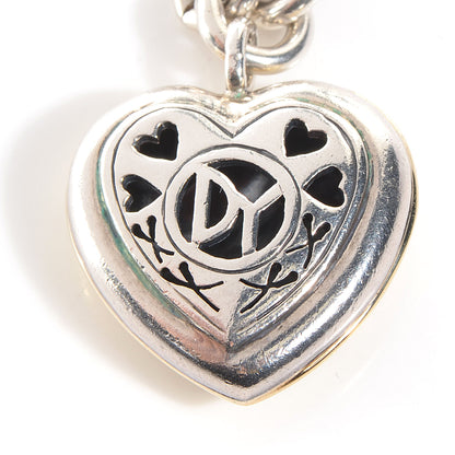 David Yurman Sterling Silver 18K Yellow Gold Cable Heart Figaro Necklace 4 of 6