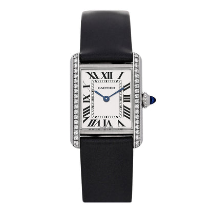 Cartier Stainless Steel Satin Diamond 22mm Must de Cartier Tank Quartz Watch 1 of 5