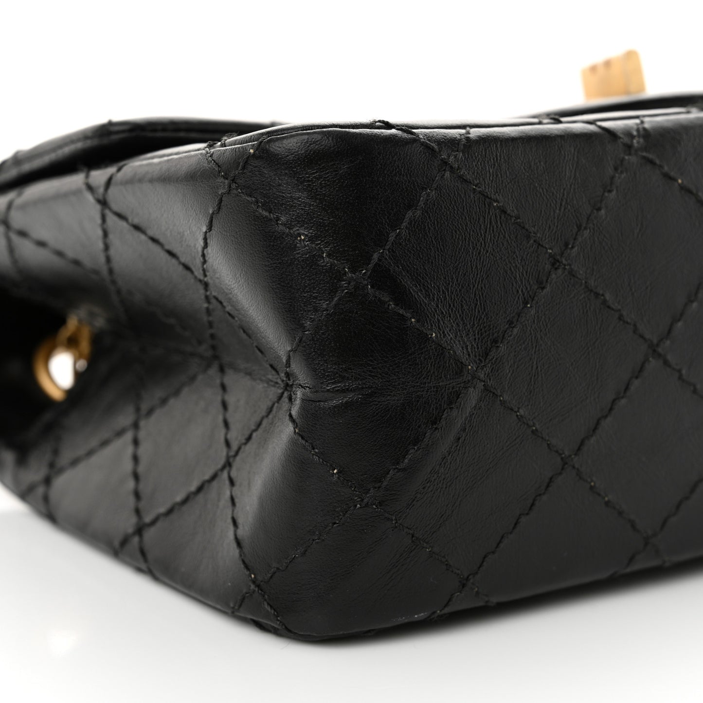 Aged Calfskin Quilted 2.55 Reissue Mini Flap Black