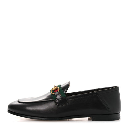 Gucci Malaga Kid Web Womens Horsebit Loafers 35 Black 1 of 12